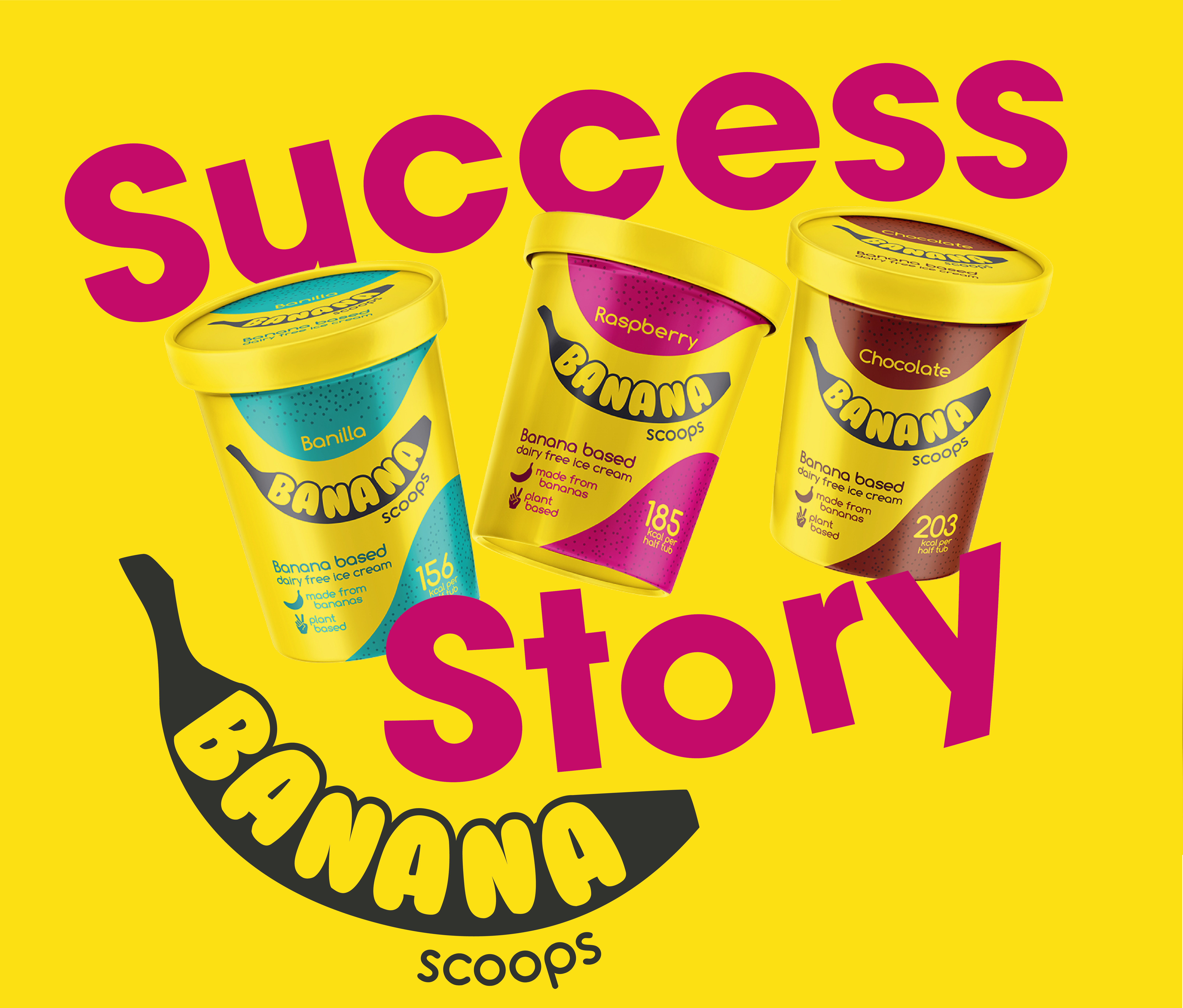 Custom Printed Ice Cream Tubs Case Study for Banana Scoops