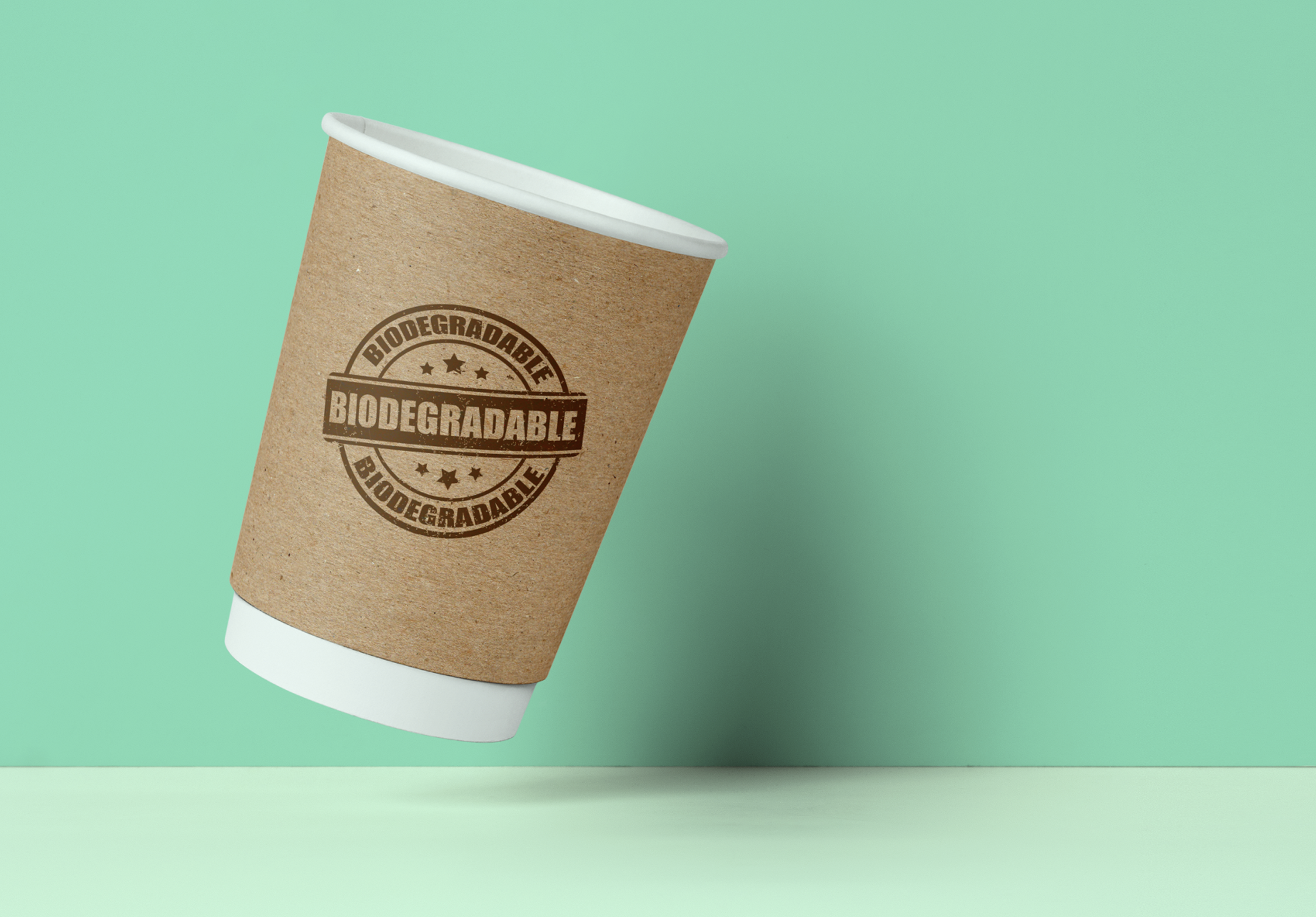 Compostable custom printed paper cup for a buyers guide blog post
