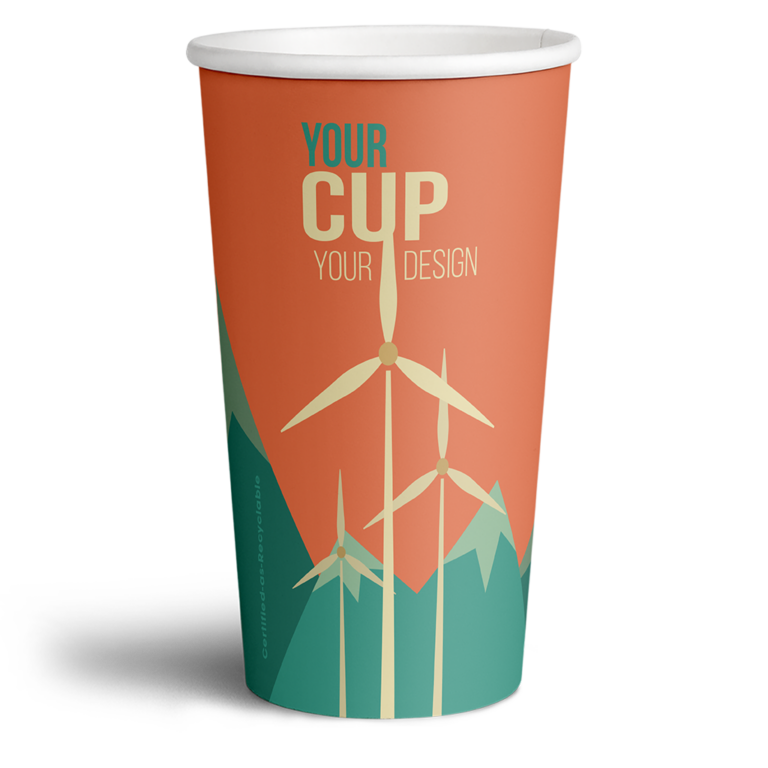 20 oz Recyclable Single Wall Paper Cups - Cup Print